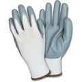 Safety Zone Gloves, Nitrile-Coated, Medium, 12 PR/DZ, Gray/White, PK12 SZNGNIDEXMDG